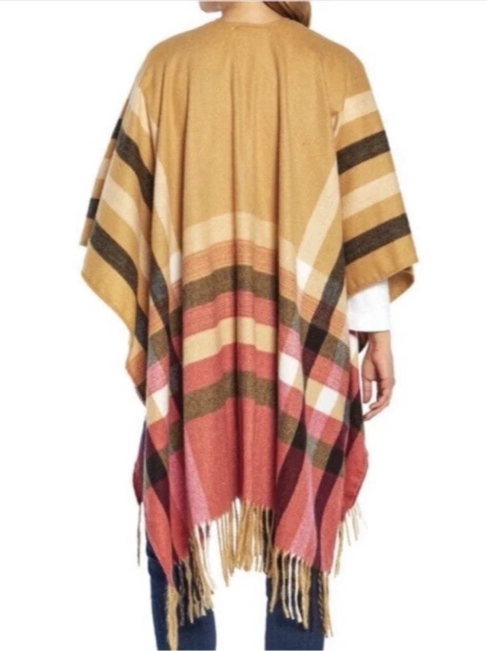 WOOLRICH Women's Cozy Blanket Wrap, Justine Plaid, soft fringe, original $79 - Picture 4 of 8